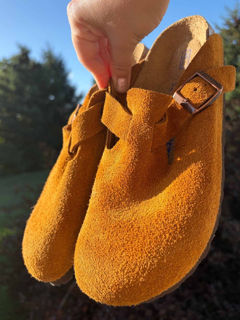 Birkenstock Boston mink brown soft footbed suede mule clog shoes NWOT 39 8/8.5